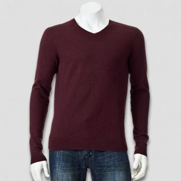 Marc Anthony Other - Cashmere Blend Sweater VNeck Burgundy slim fit preppy office career wear elegant